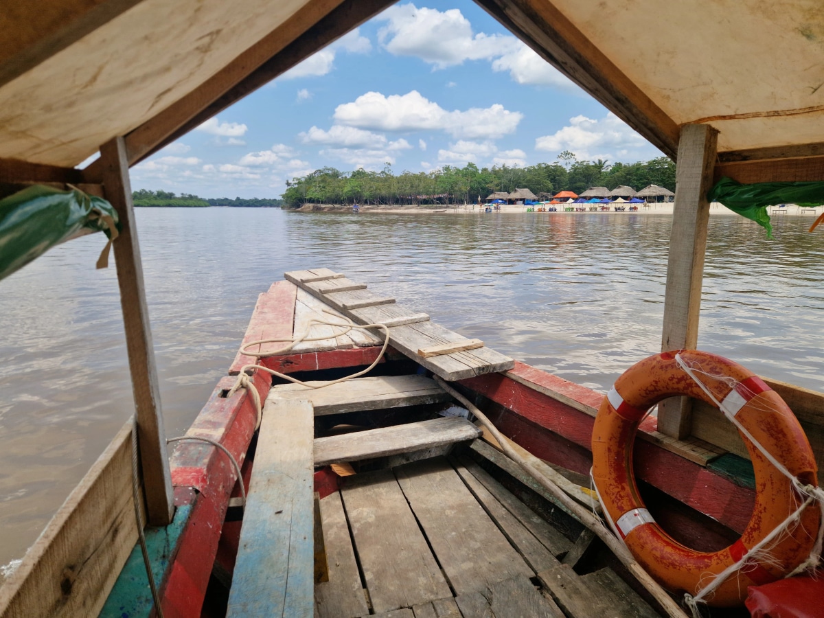 View of Tipishca beach from the boat