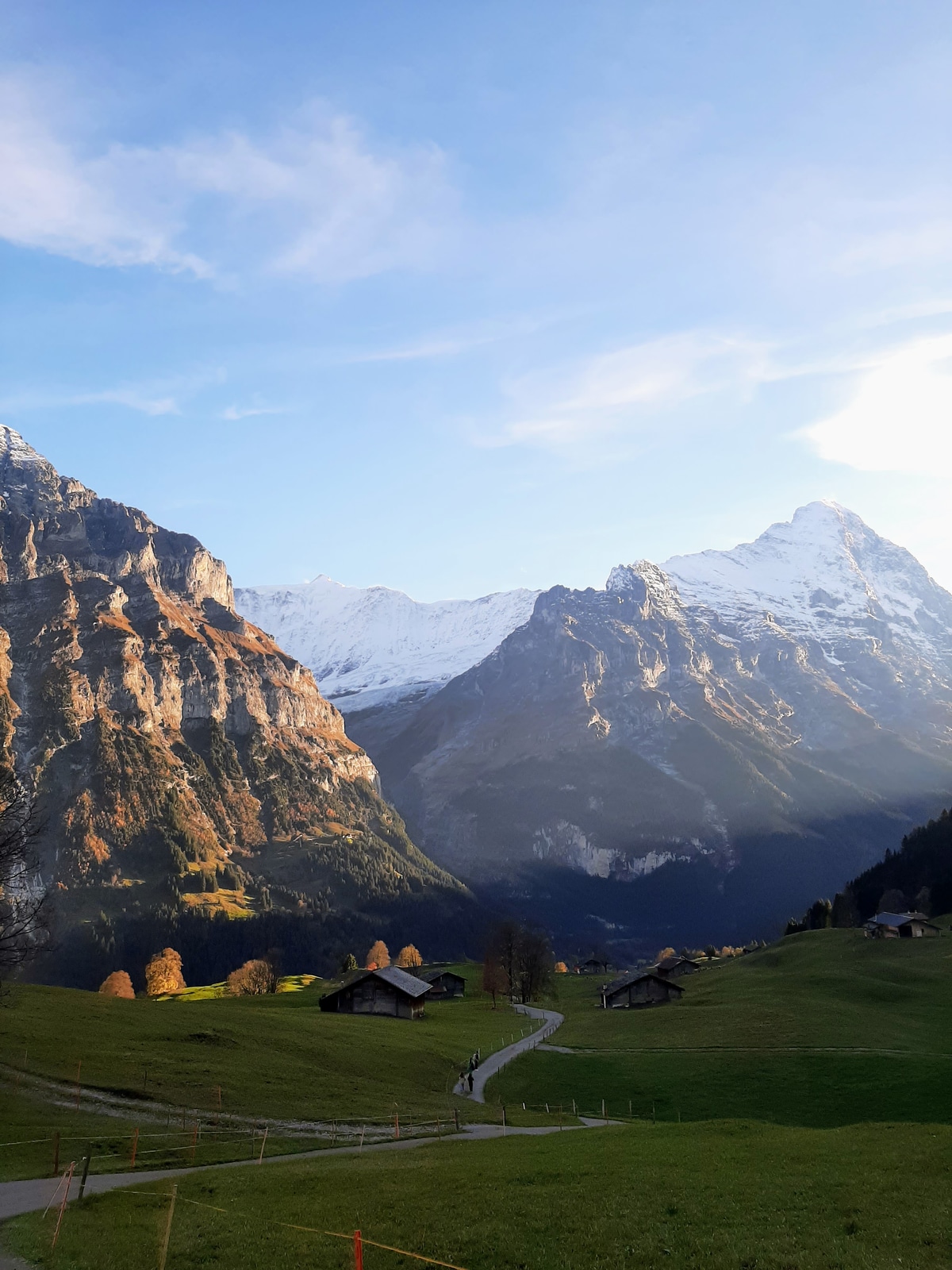 Paved road with Eiger in background