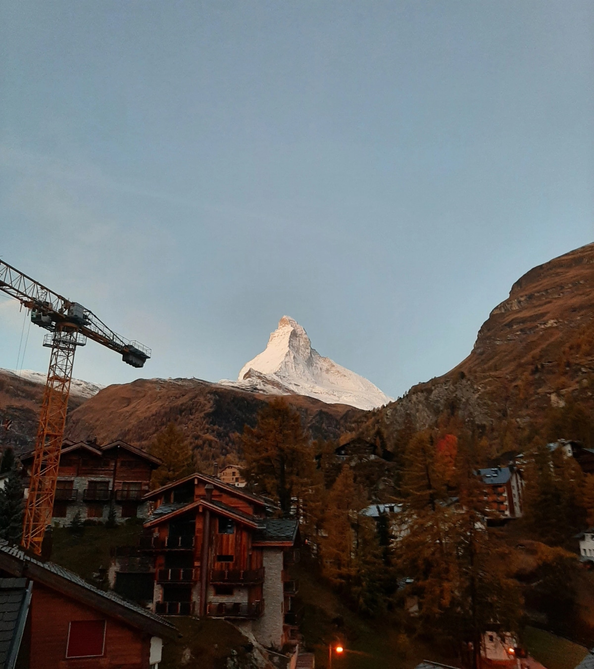 Seeing the Matterhorn through the hallway window at my hostel