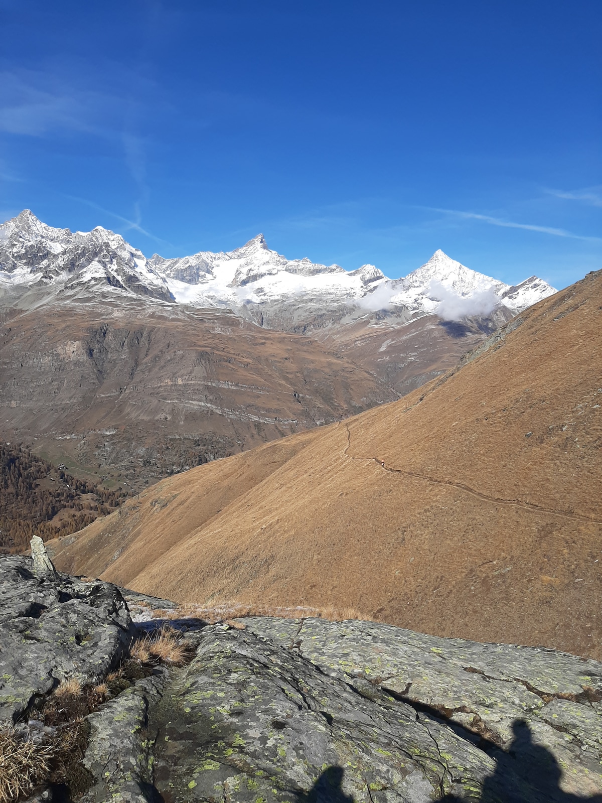 Mountain trail with a garbageman on it